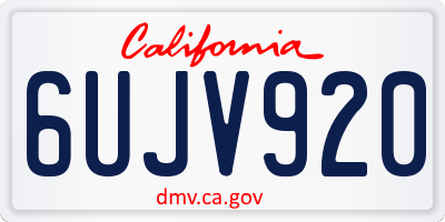 CA license plate 6UJV920