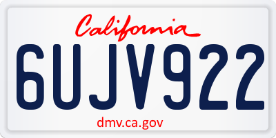 CA license plate 6UJV922