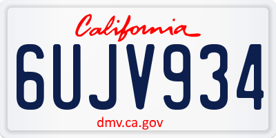 CA license plate 6UJV934