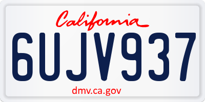 CA license plate 6UJV937
