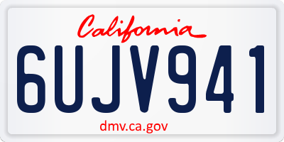 CA license plate 6UJV941