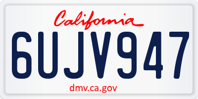 CA license plate 6UJV947