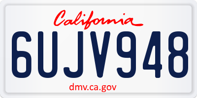 CA license plate 6UJV948