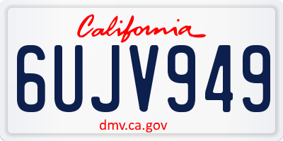 CA license plate 6UJV949