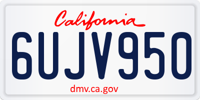 CA license plate 6UJV950
