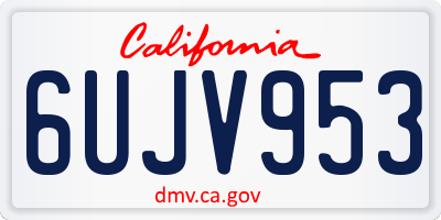 CA license plate 6UJV953