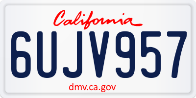 CA license plate 6UJV957