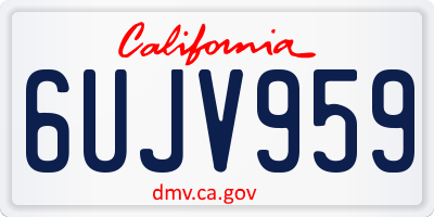 CA license plate 6UJV959