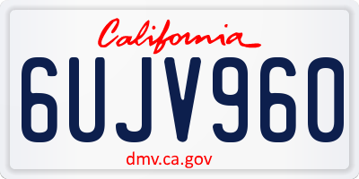 CA license plate 6UJV960