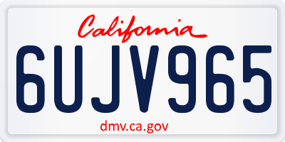 CA license plate 6UJV965