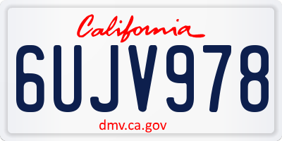 CA license plate 6UJV978