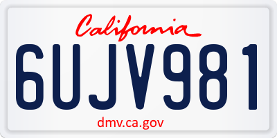 CA license plate 6UJV981