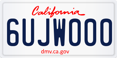 CA license plate 6UJW000