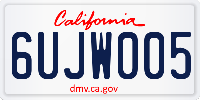 CA license plate 6UJW005