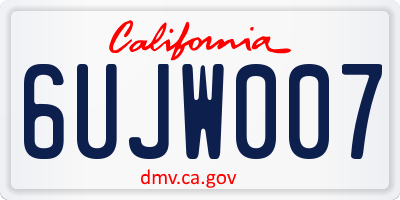 CA license plate 6UJW007