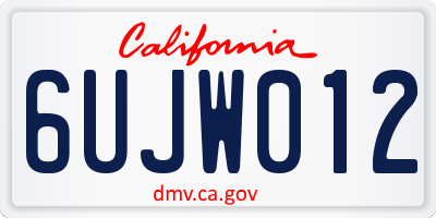 CA license plate 6UJW012
