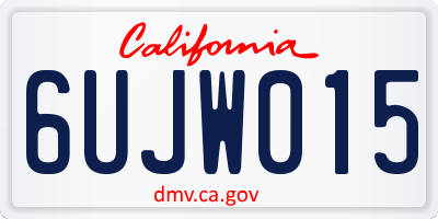 CA license plate 6UJW015