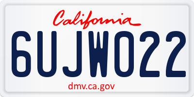 CA license plate 6UJW022