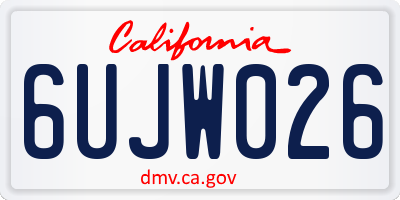 CA license plate 6UJW026