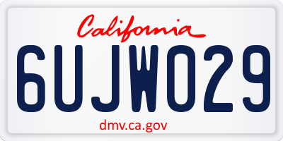 CA license plate 6UJW029