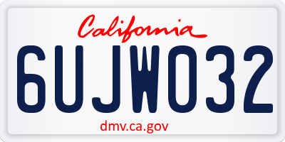 CA license plate 6UJW032