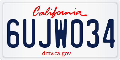 CA license plate 6UJW034