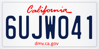 CA license plate 6UJW041