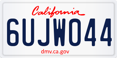CA license plate 6UJW044