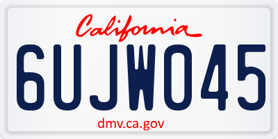 CA license plate 6UJW045