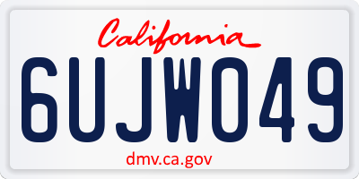 CA license plate 6UJW049