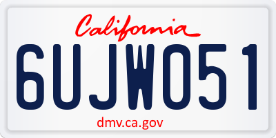 CA license plate 6UJW051