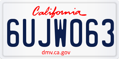 CA license plate 6UJW063