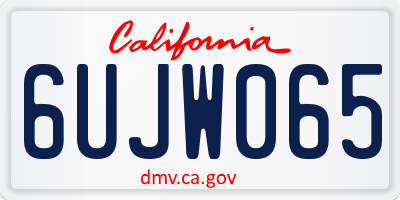 CA license plate 6UJW065