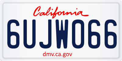 CA license plate 6UJW066