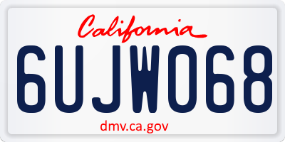 CA license plate 6UJW068