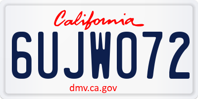 CA license plate 6UJW072