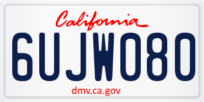 CA license plate 6UJW080