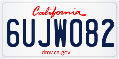 CA license plate 6UJW082