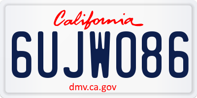 CA license plate 6UJW086