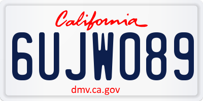 CA license plate 6UJW089