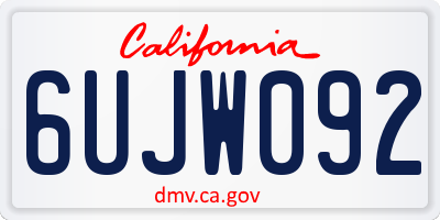 CA license plate 6UJW092