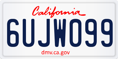CA license plate 6UJW099