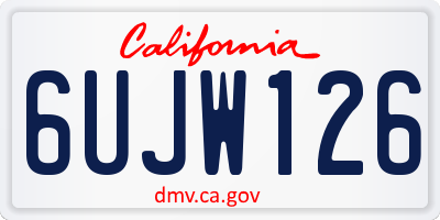 CA license plate 6UJW126