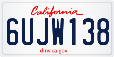 CA license plate 6UJW138