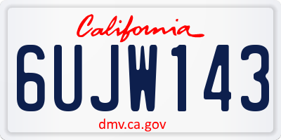 CA license plate 6UJW143
