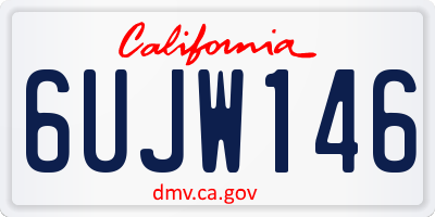 CA license plate 6UJW146