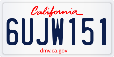 CA license plate 6UJW151