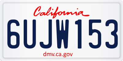CA license plate 6UJW153