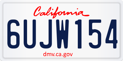 CA license plate 6UJW154