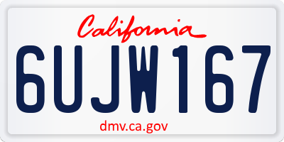 CA license plate 6UJW167